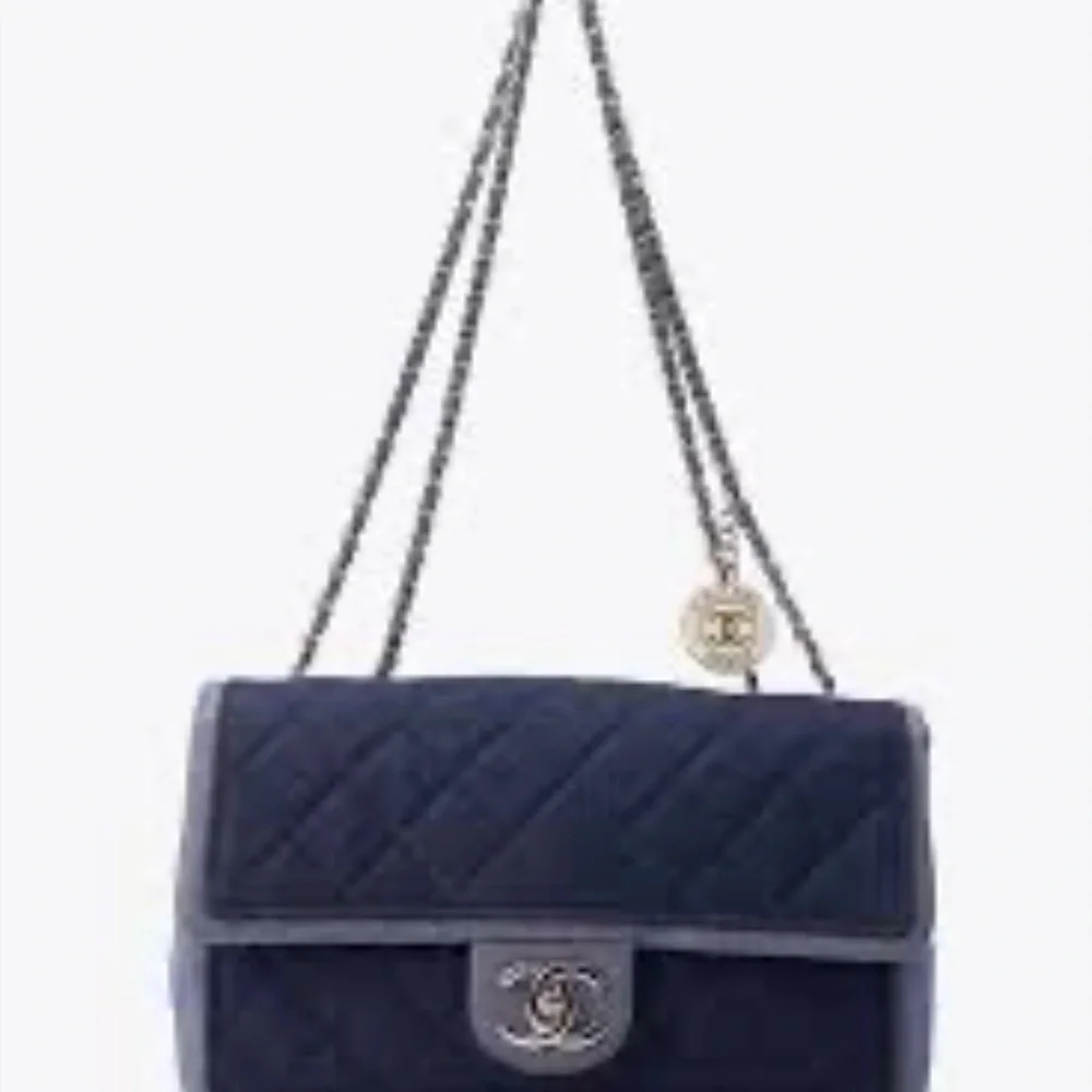 Chanel Dark Blue Quilted Shoulder Bag